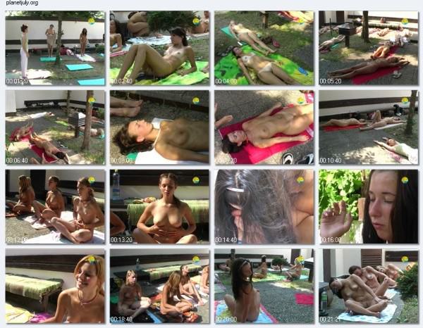 Young girls nudists practice yoga | Russianbare