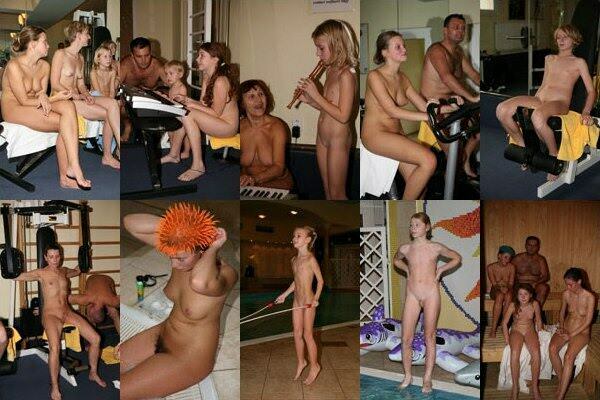 Sports in the pool - a family nudism | Russianbare