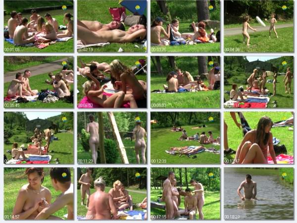 Bathing in a Bahnak - Video of a family naturism outdoors | Russianbare