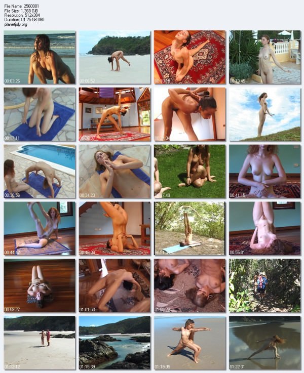 Beautiful young nudists practice yoga | Russianbare