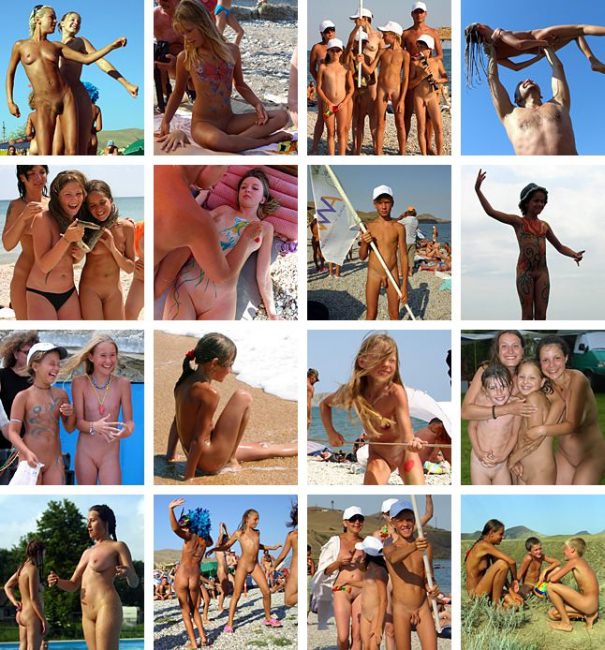 New view on family rest of nudists on the sea | Russianbare