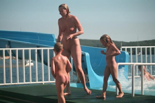 Family nudism in an aquapark - Purenudism series | Russianbare